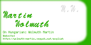 martin wolmuth business card